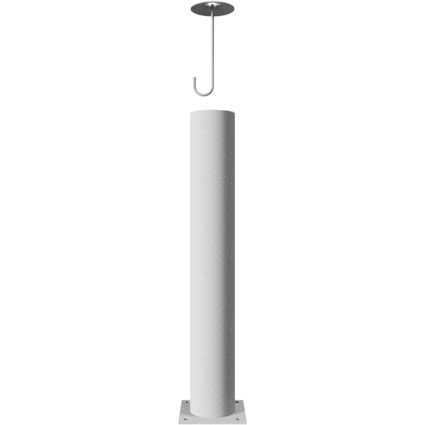 Barrier bollard | Steel tube  152 x 3.2 mm | stationary | for dowel fixing | hot-dip galvanized | total length: 1000 mm | with steel cap with concrete anchor